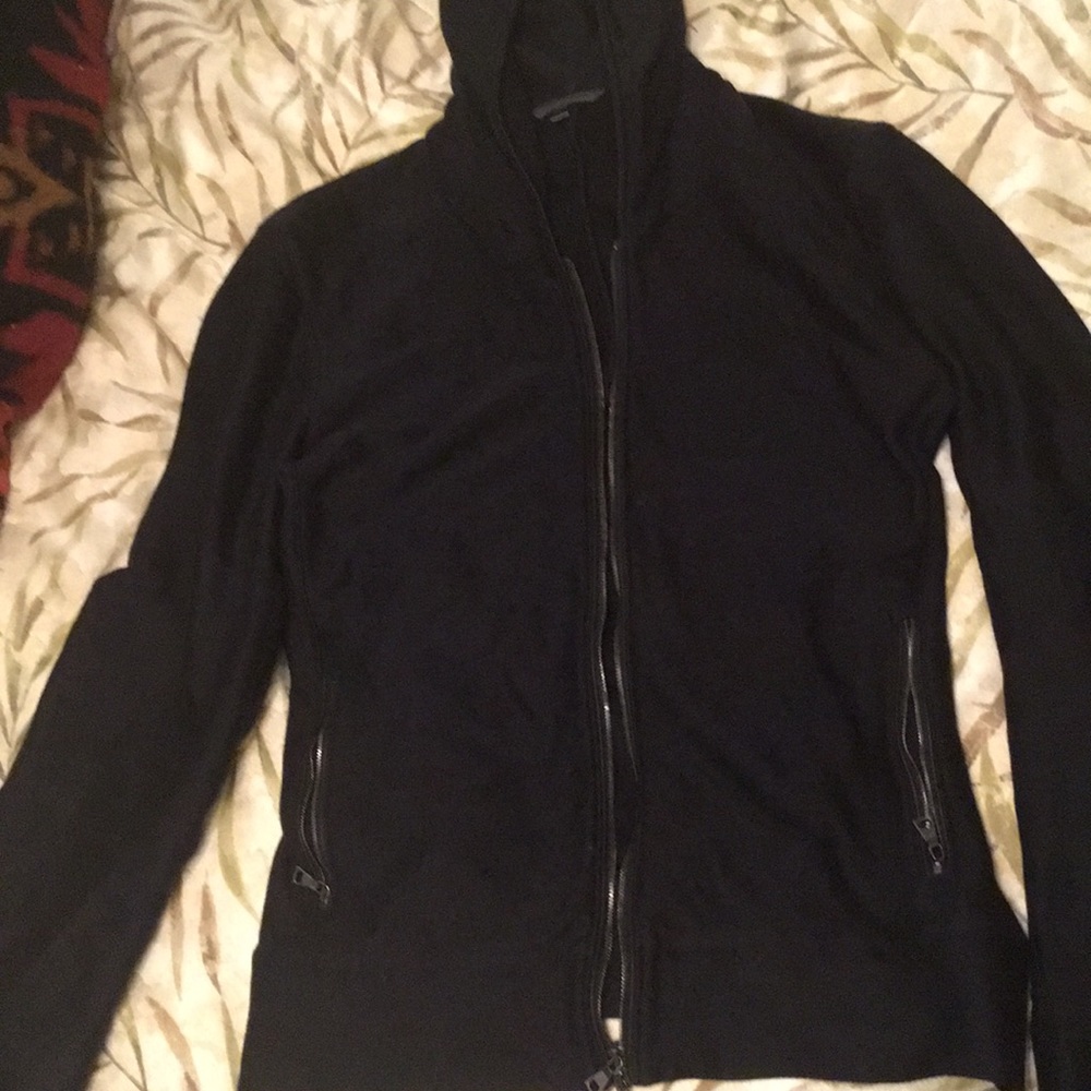 John varvatos exclusive leather trim large jacket